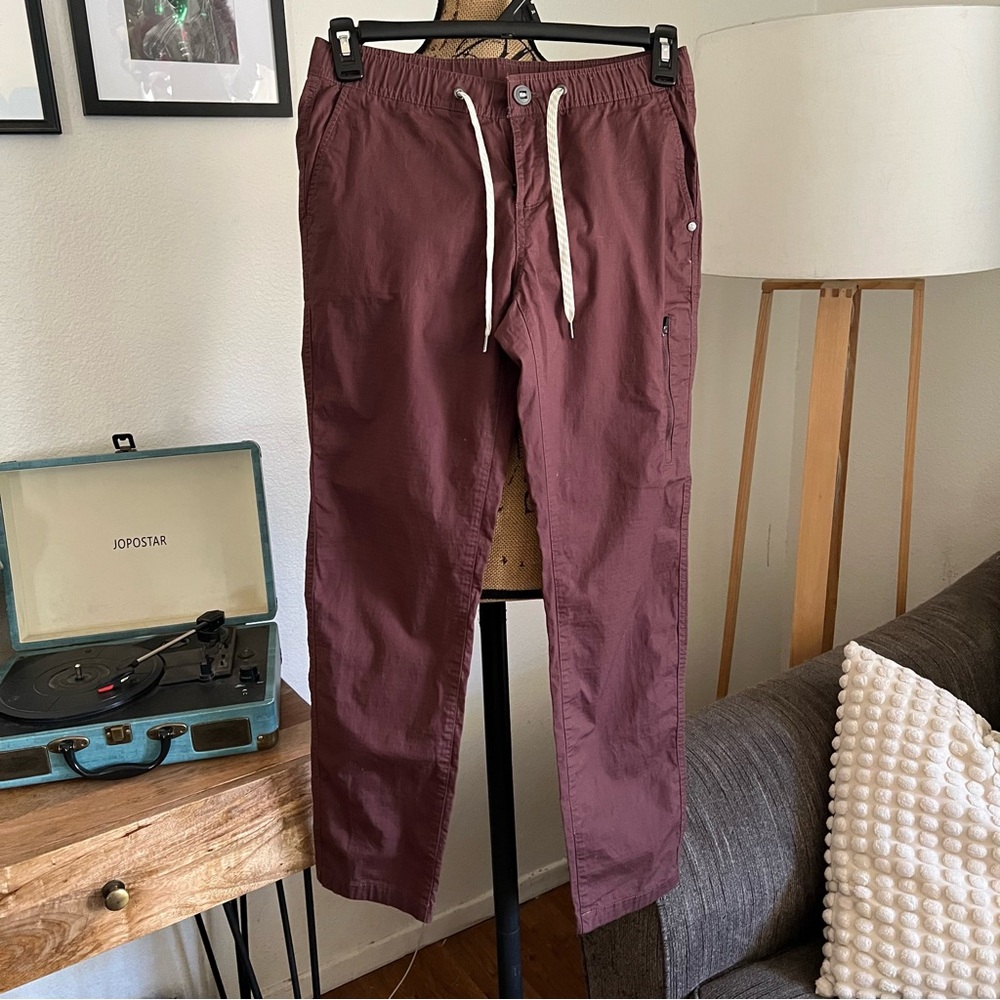 Vuori Ripstop Climber Pant Mens Medium Burgundy Slim Fit Size Small